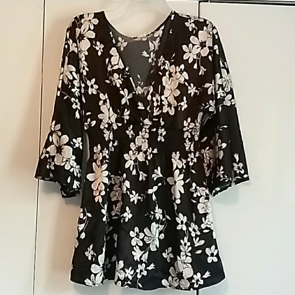 Silk flower blouse